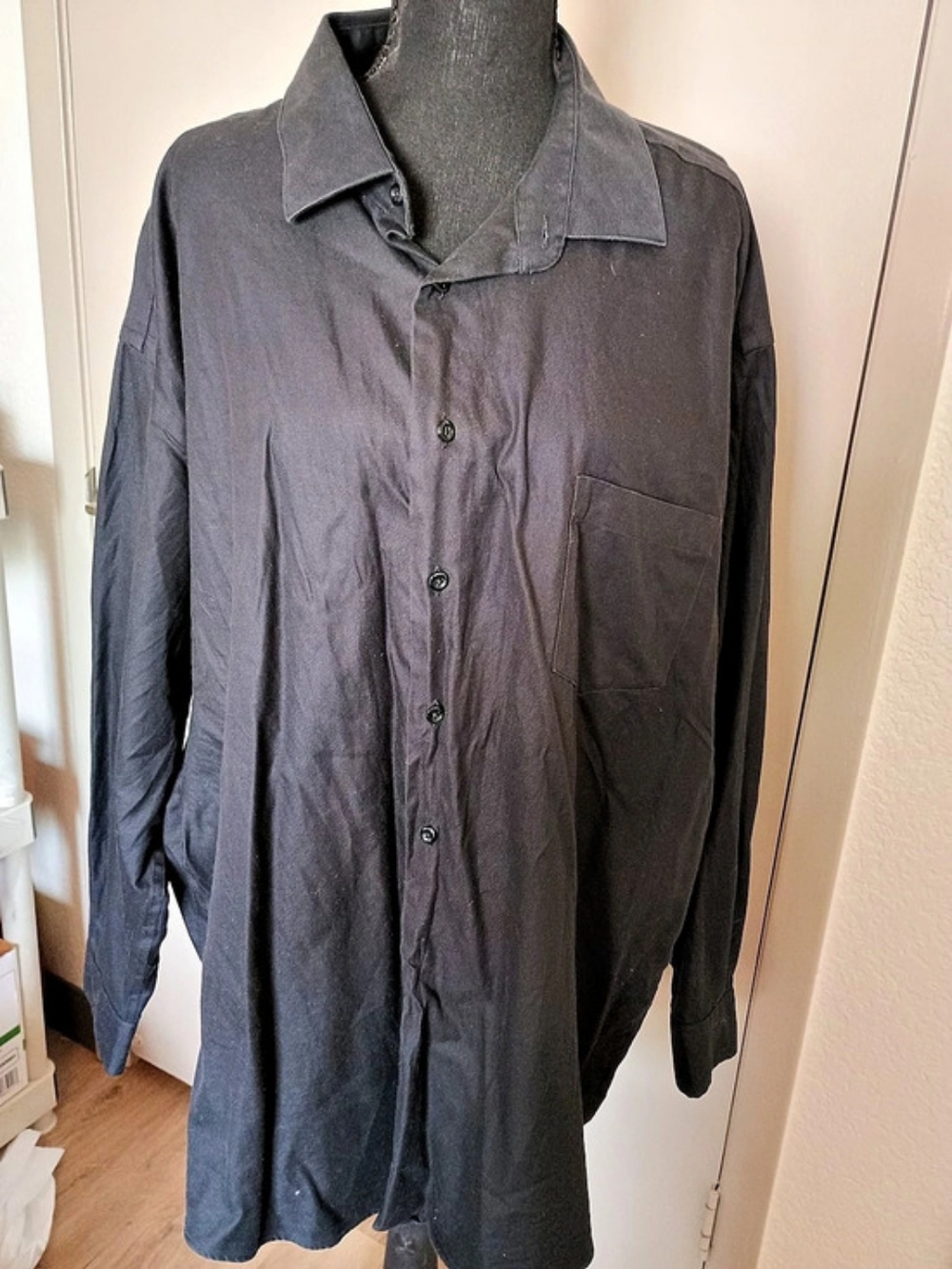 Pronto Uomo Cotton Button Down Shirt in Black 34/35 Like New